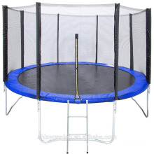 12' Round Trampoline Set With Safety Enclosure, Padding & Ladder